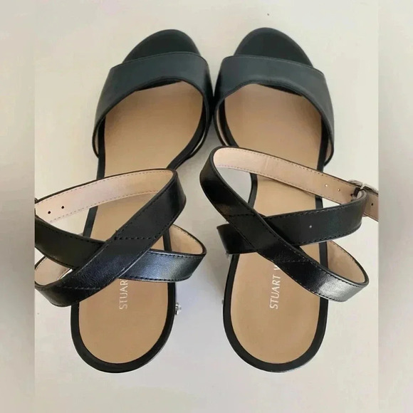 Stuart Weitzman Allshine Block 75 Leather Sandal - Picture 5 of 8